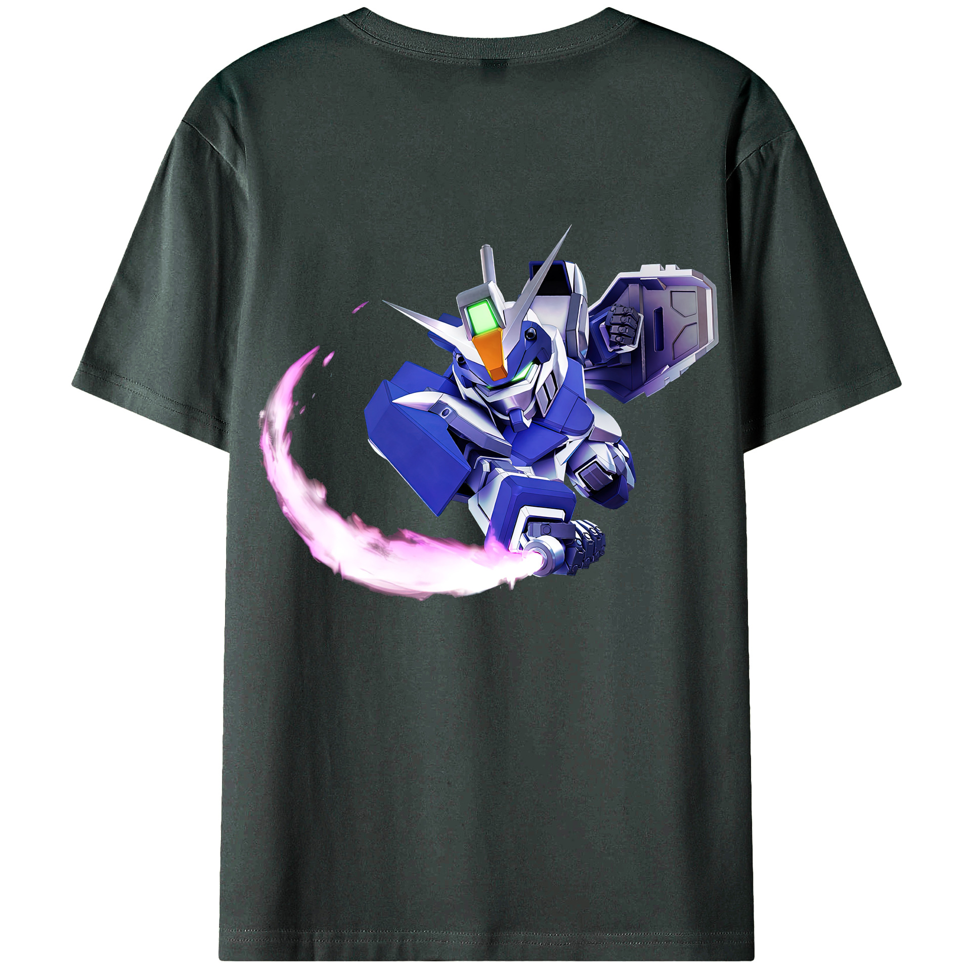 （画像用） 機動戦士ガンダム Mobile Suit Gundam 綿100％ メンズ半袖Tシャツ（バックプリント） 通気性